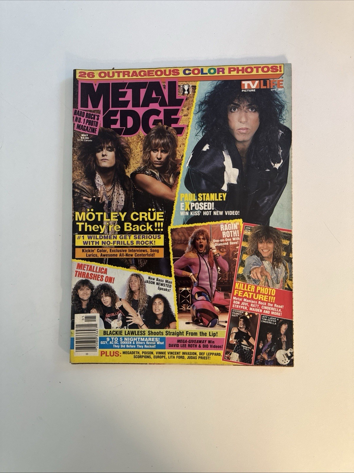 Metal Edge Magazine May 1987 Motley Crue Bon Jovi Metallica