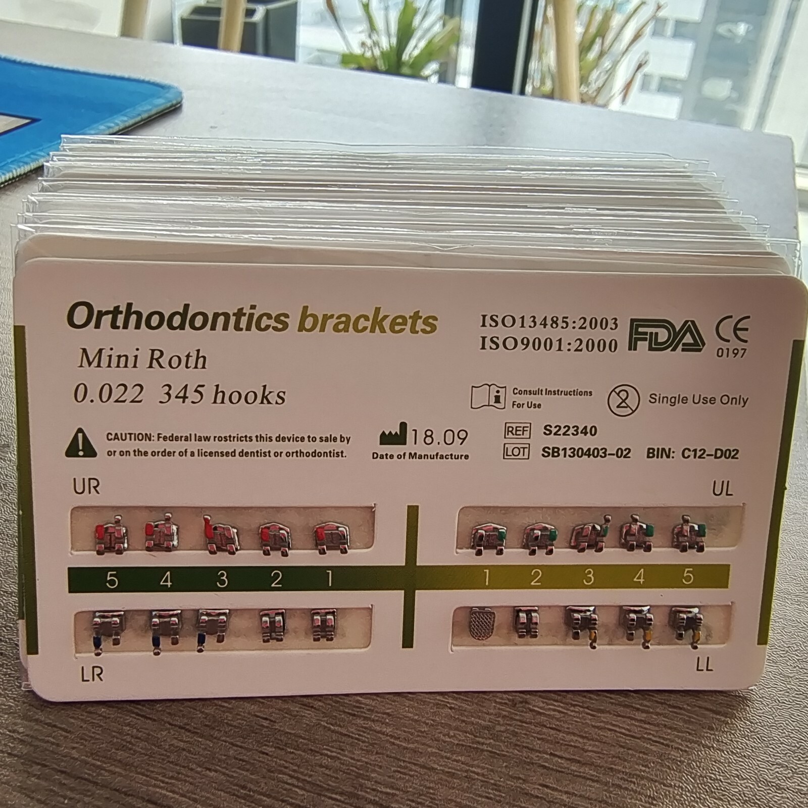 100x Dental Orthodontic Metal Brackets Braces Mini Roth 022\