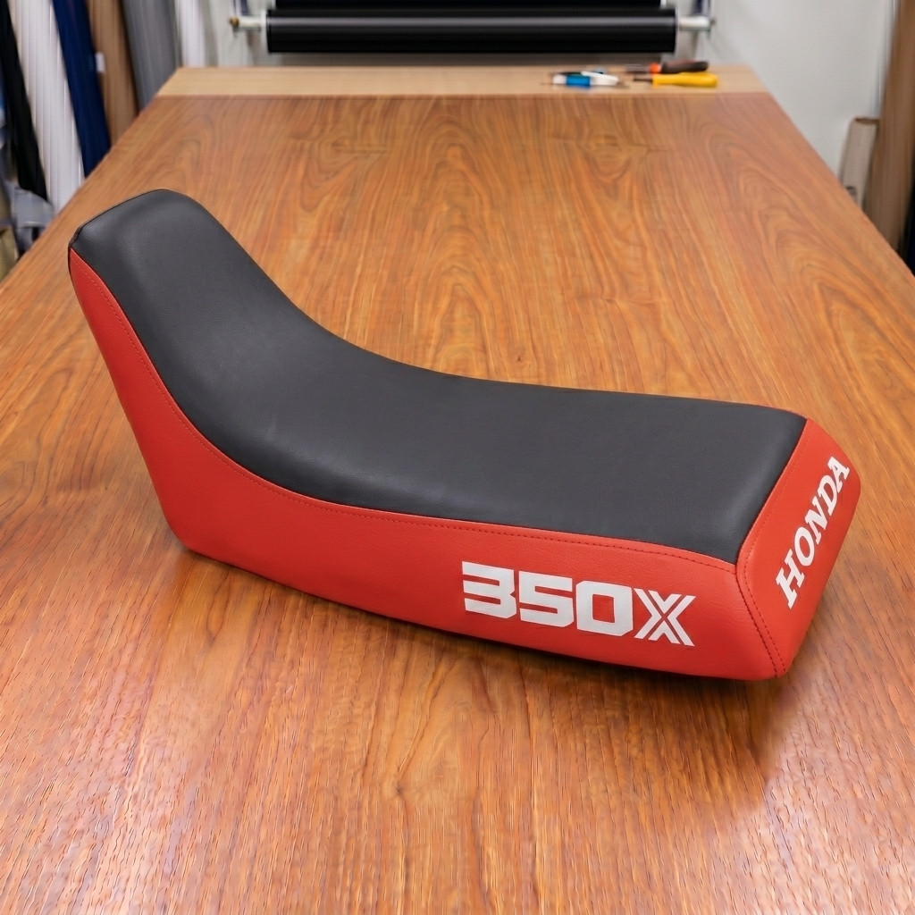 Honda ATC 350X Seat Cover For 1985 To 1986 Models Red Black Vinyl Seat Cover