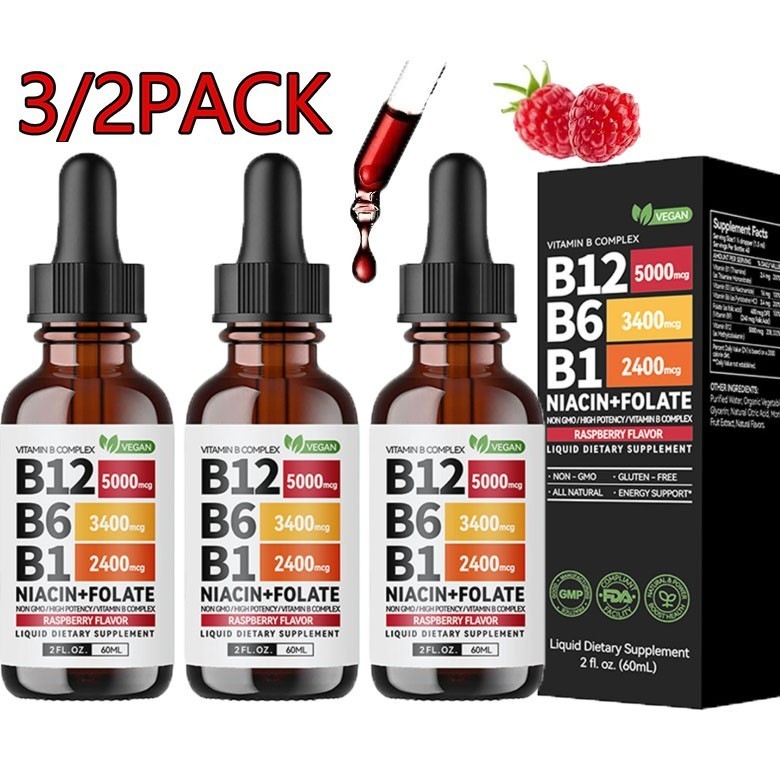 3/1x Vitamin B12 and B6 Liquid Drops, B12 Sublingual Vitamin B Complex Vitamin+*