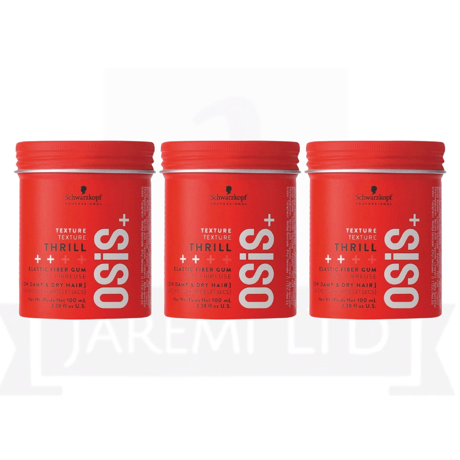 3 X Schwarzkopf Osis+ Texture Thrill 3 Elastic Fiber Gum Dump & Dry Hair 3.38 Oz 3 X Schwarzkopf Osis+ Texture Thrill 3 Elastic Fiber Gum Dump & Dry Hair 3.38 Oz