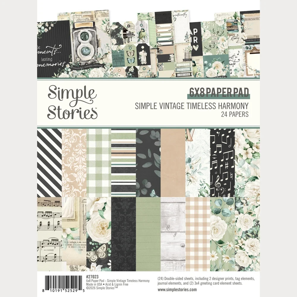 Simple Stories Lot 5 Vintage Timeless Harmony Paper Pad Die Cuts Brads Dots Simple Stories Lot 5 Vintage Timeless Harmony Paper Pad Die Cuts Brads Dots