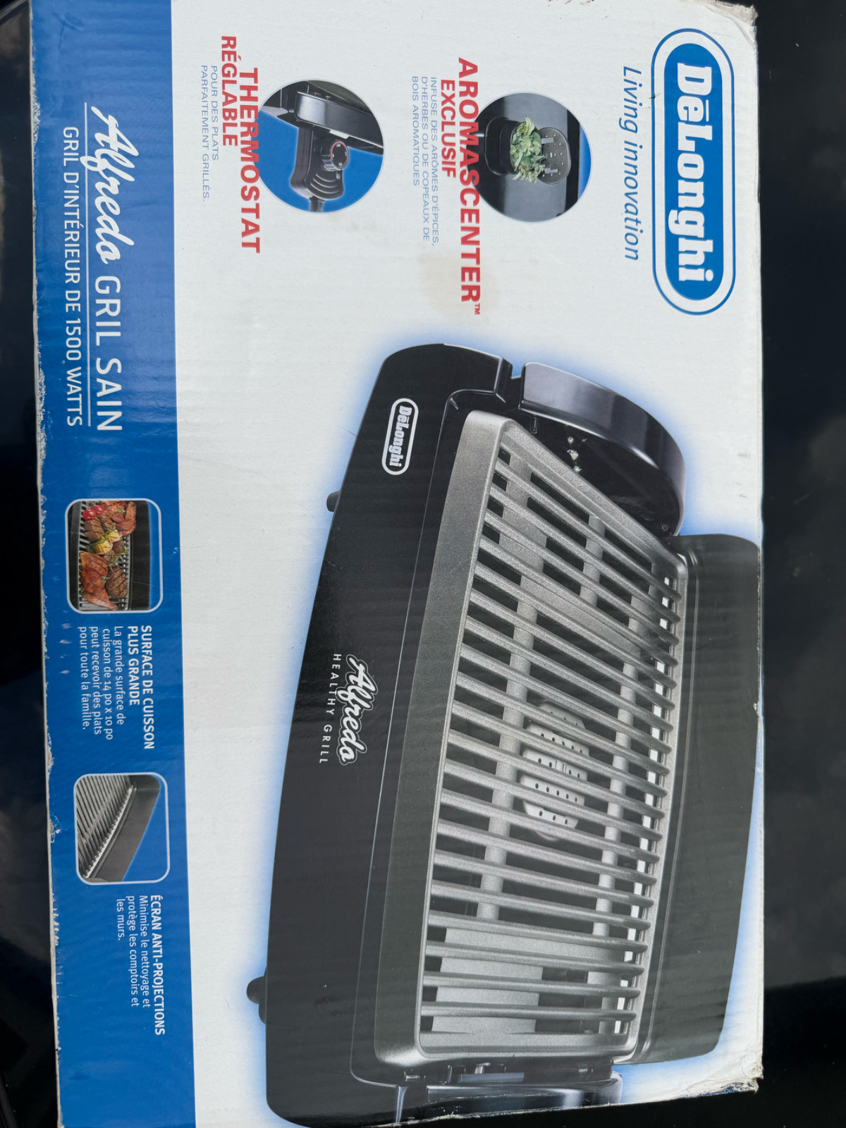 DeLonghi Alfredo Healthy Grill 1500W Indoor Electric BBQ Nonstick NEW in Box
