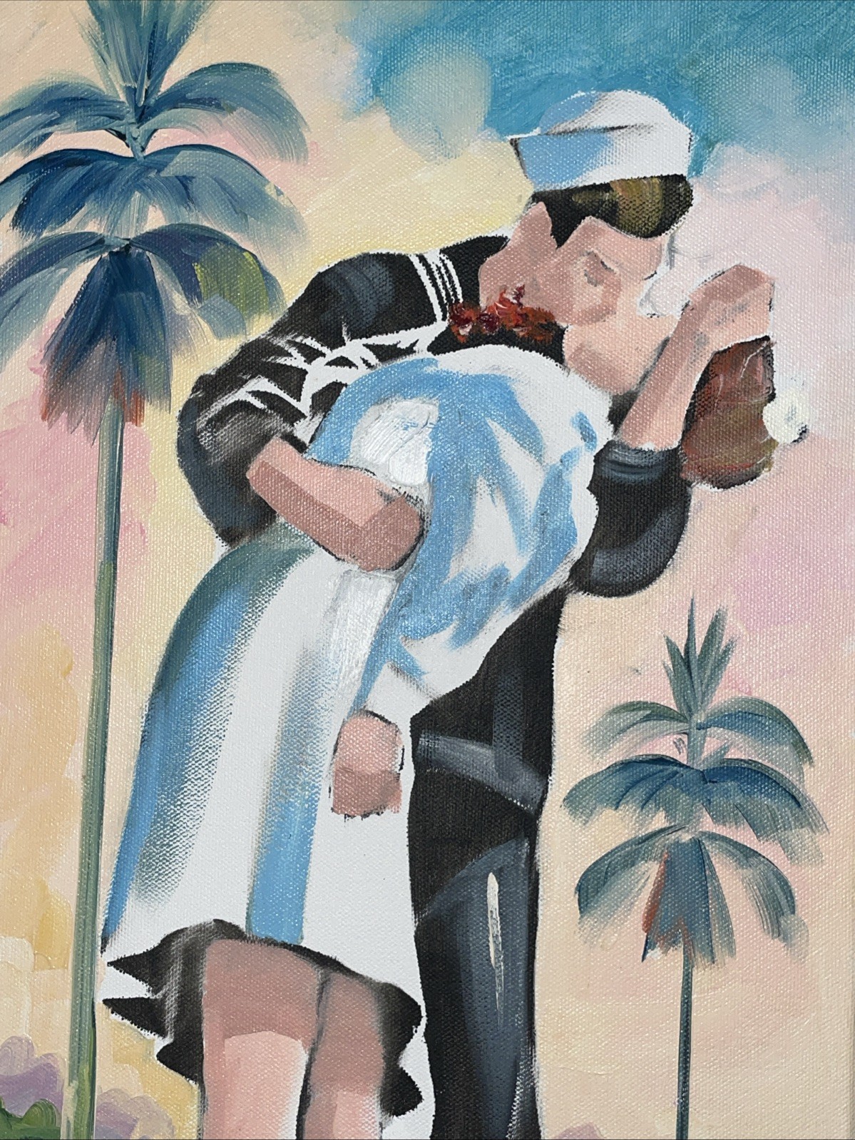 Unconditional Surrender Kissing Sailor Sarasota Florida Original Art Painting