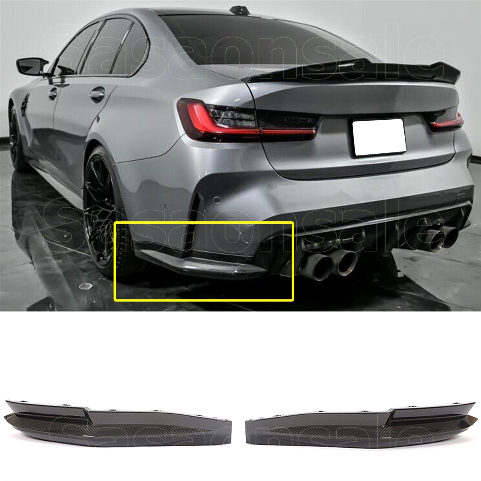 Real Dry Carbon Fiber Rear Bumper Lip Splitter Apron For 21-26 BMW M4 G82 G83 OE