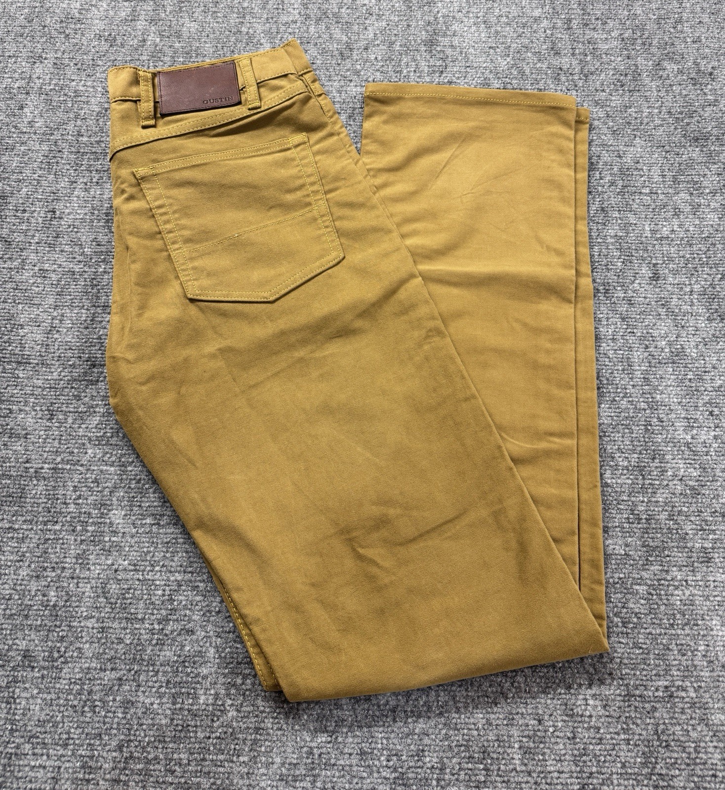 Gustin American Stretch Cotton Twill 5 Pocket Pants Khaki Tan Mens 32x33 Gustin American Stretch Cotton Twill 5 Pocket Pants Khaki Tan Mens 32x33