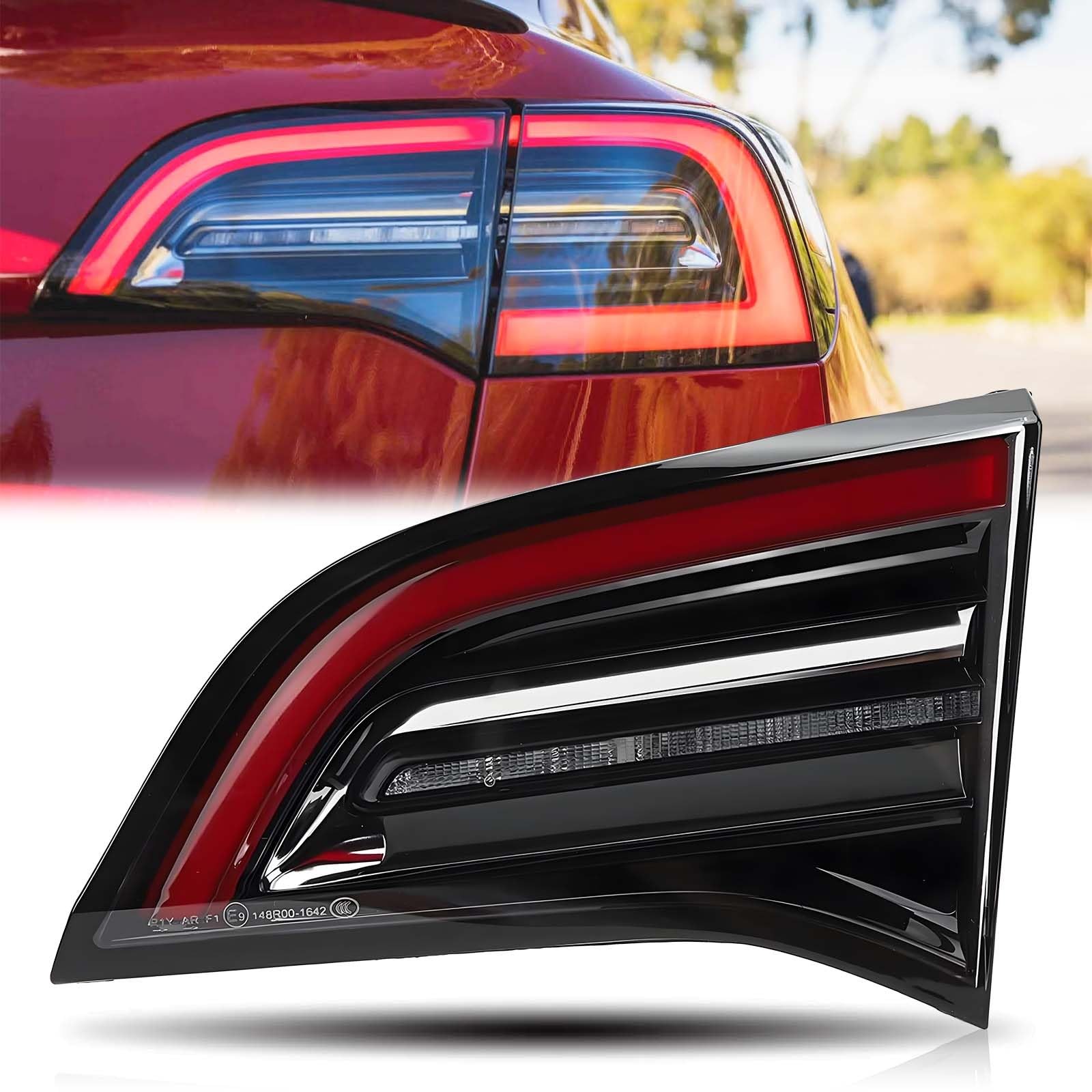 3 Pins LED Inner Tail Light Compatible with 2017-2023 Tesla Model 3