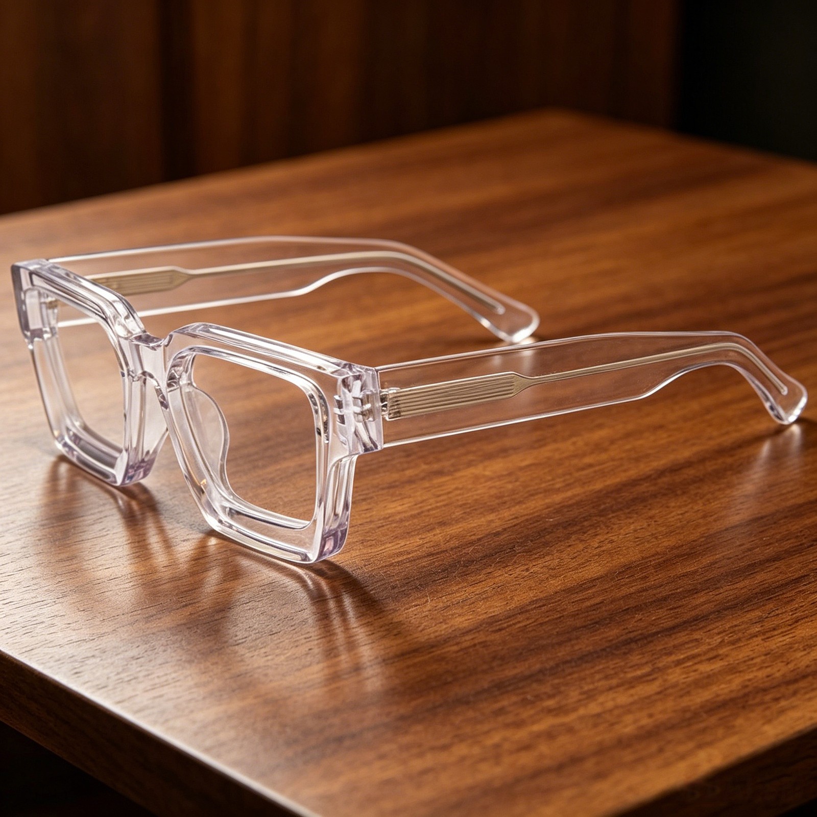Acetate Square Retro Transparent Clear Eyeglasses frame 54 20-145mm Glasses