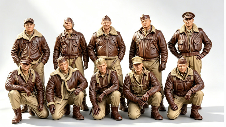 1/48 Resin WWII US Bomber Crew 10 figs Unpainted unassembled