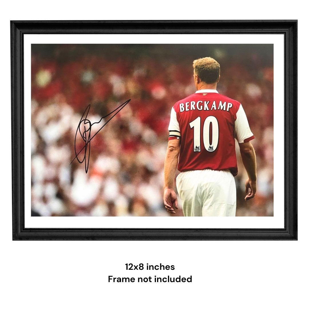 Dennis Bergkamp Hand Signed Arsenal 2003 Icon 12x8 Photo PSA Card + Verified COA
