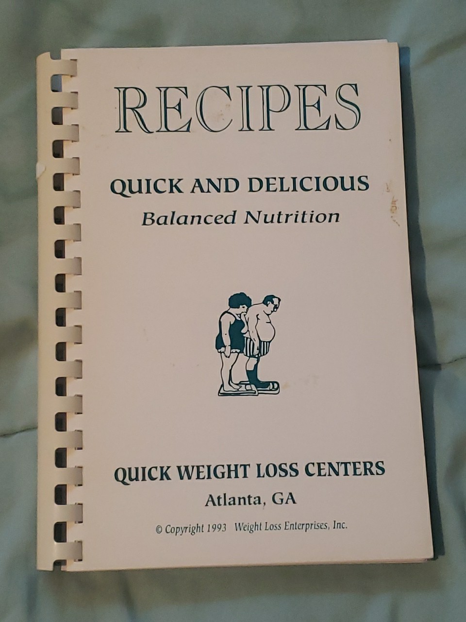 VINTAGE QUICK WEIGHT LOSS RECIPE BOOK ATLANTA, GEORGIA  1993