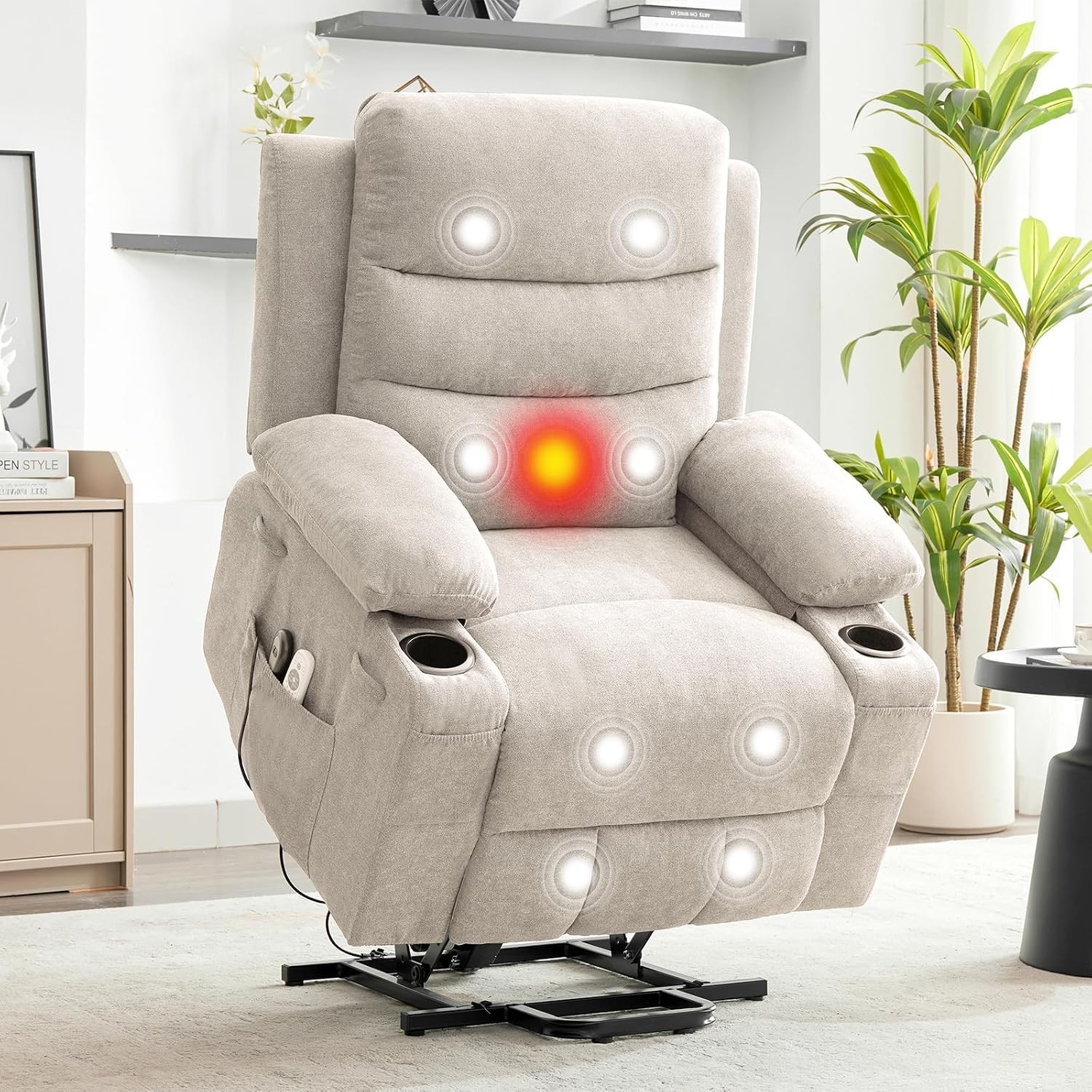 Oversized Power Lift Recliner Chair for Big and Tall, Wide Seat, Massage Heat