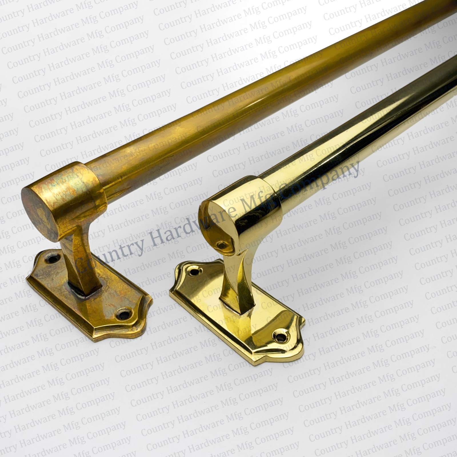 Unlacquered Brass Edwardian Pot Rail or Curtain Rod