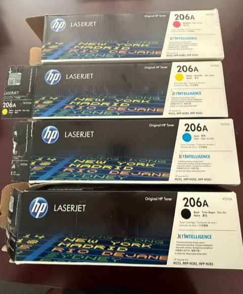 Genuine HP 206A Toner Set W2110A W2111A W2112A W2113A New Open Box