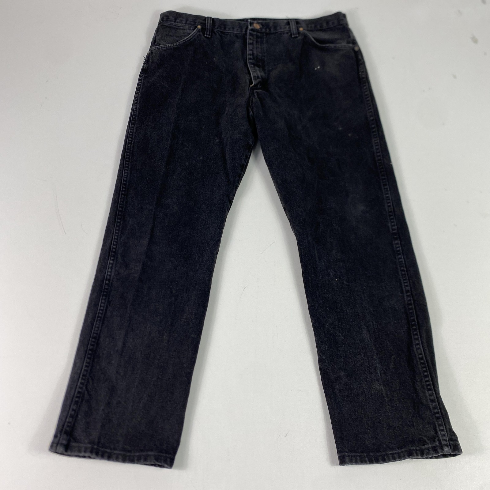 Vintage Wrangler Cowboy Cut Jeans Mens 38x30 Black Wash Straight Denim 13MWZVK