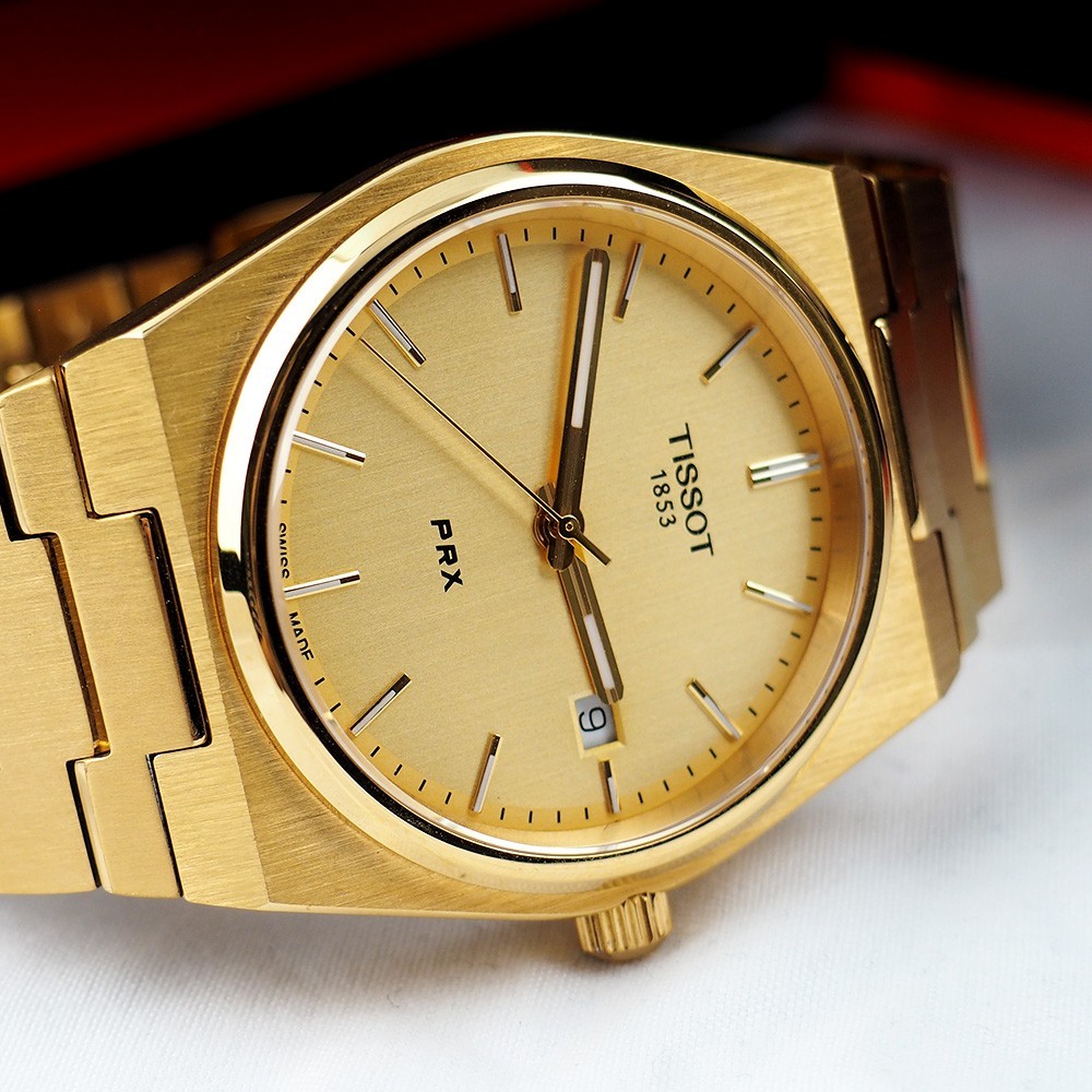 Tissot PRX Quartz 40mm Champagne Gold Men's Watch T137.410.33.021.00