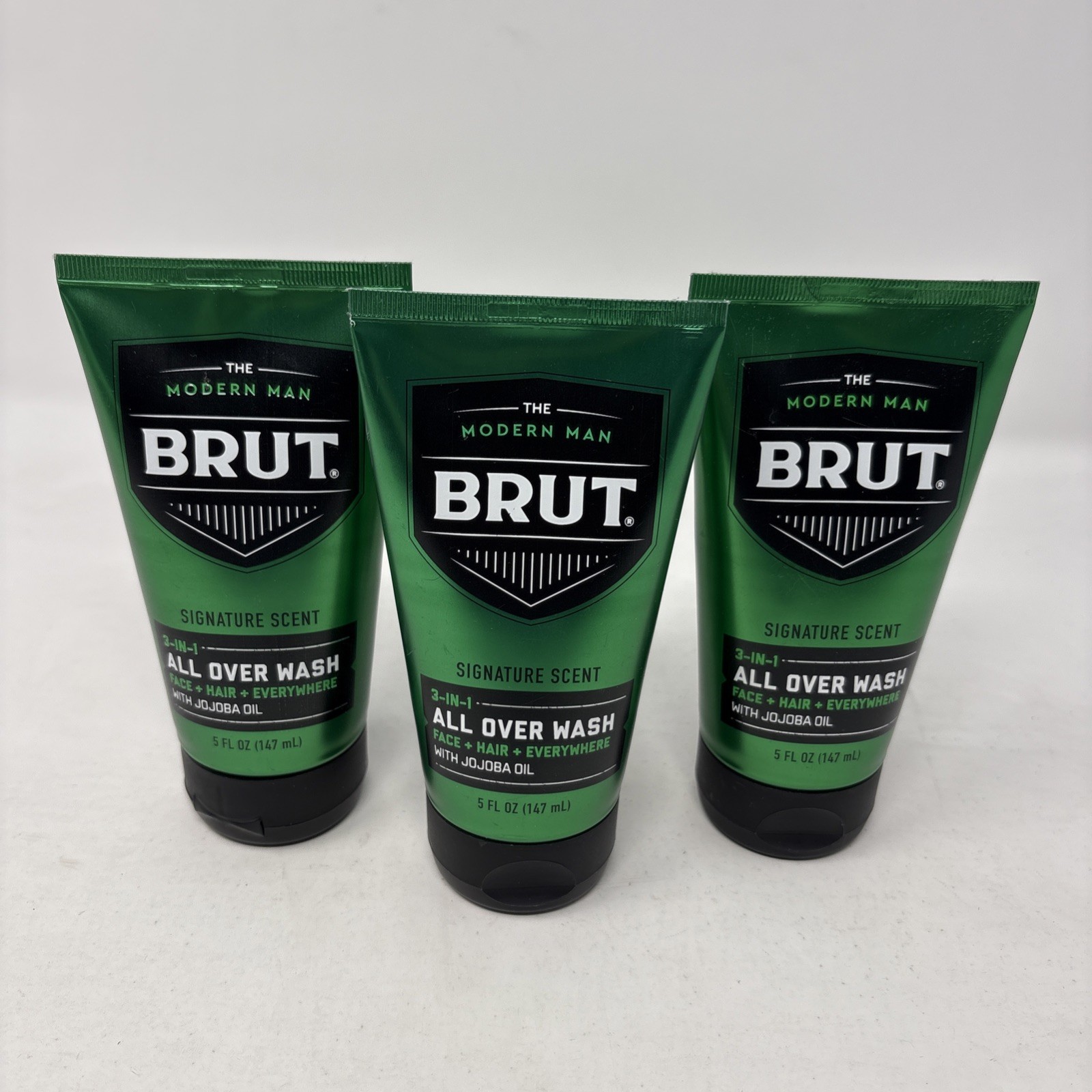 3 PACK Brut Modern Man 3 in 1 All Over Wash With Jojoba Oil, Signature Scent 5oz