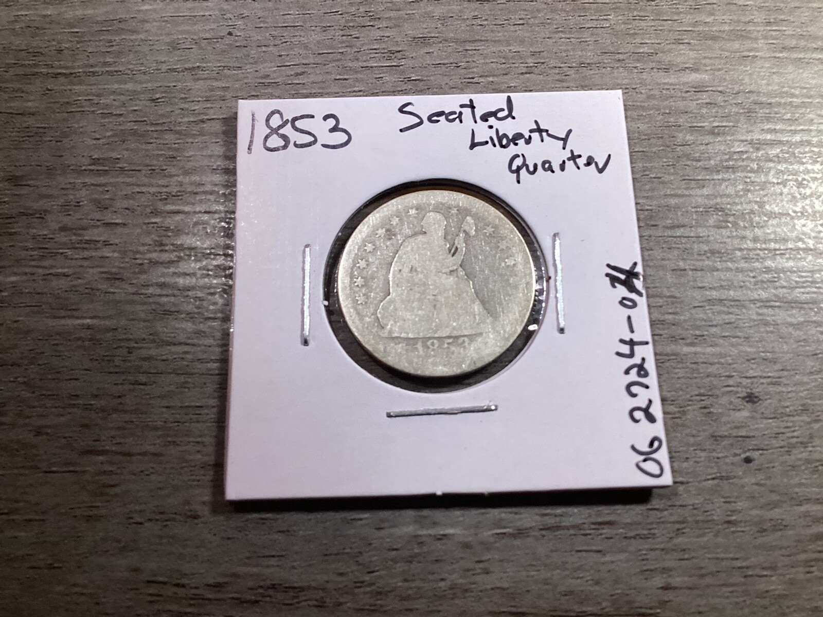 1853 Seated Liberty 90% Silver Quarter Type 2 w/Arrows and Rays 062724 04rk
