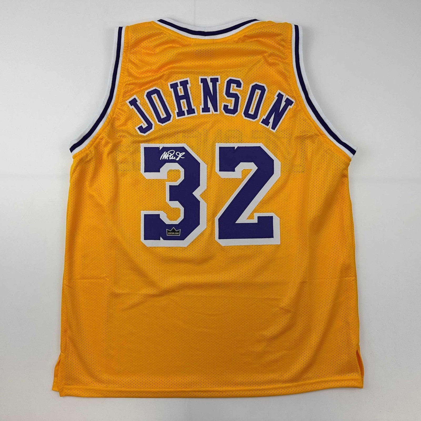 Facsimile Autographed Earvin Magic Johnson LA Yellow Auto Jersey XL