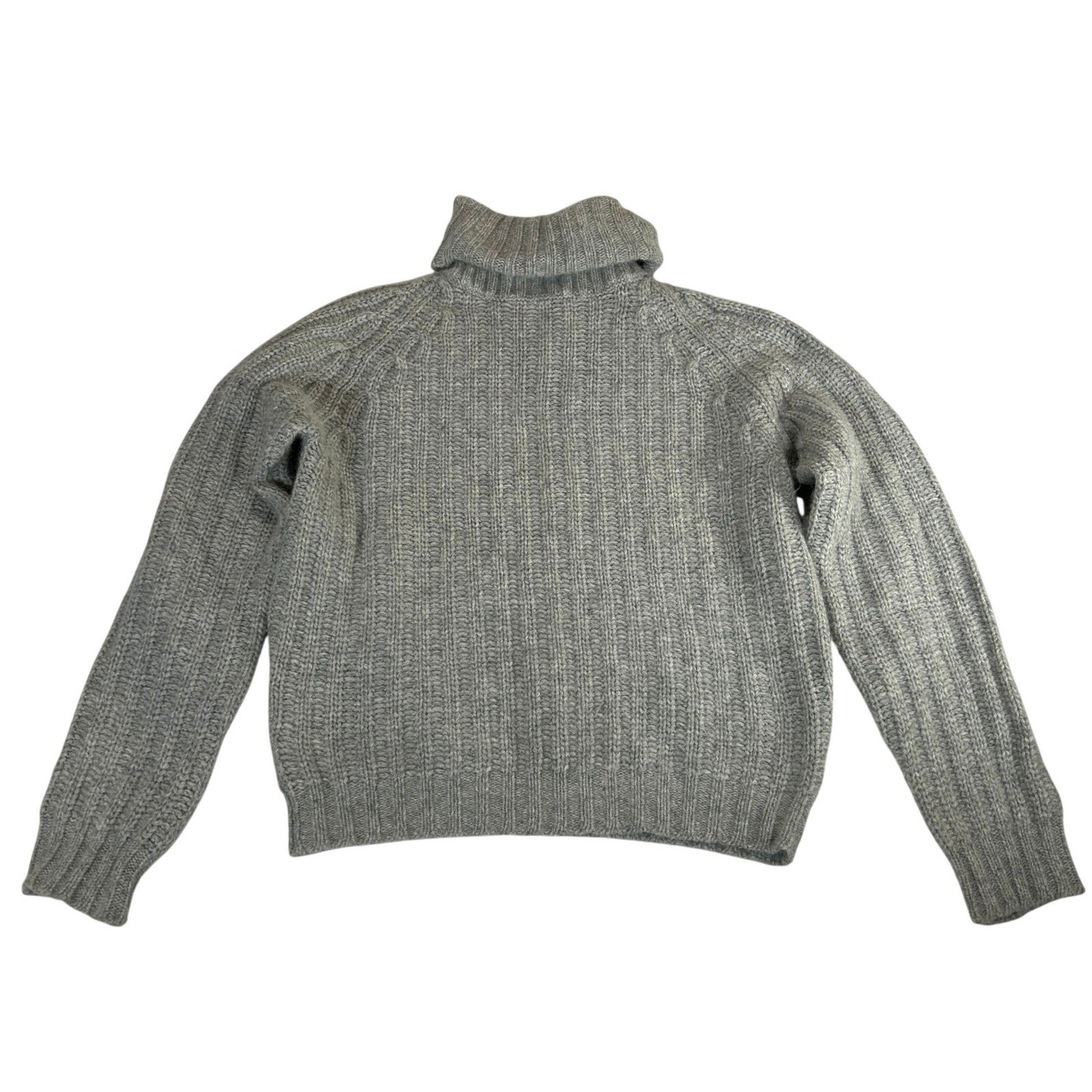 VTG Limited America Gray Lambswool Angora Blend Ribbed Turtleneck Sweater Small