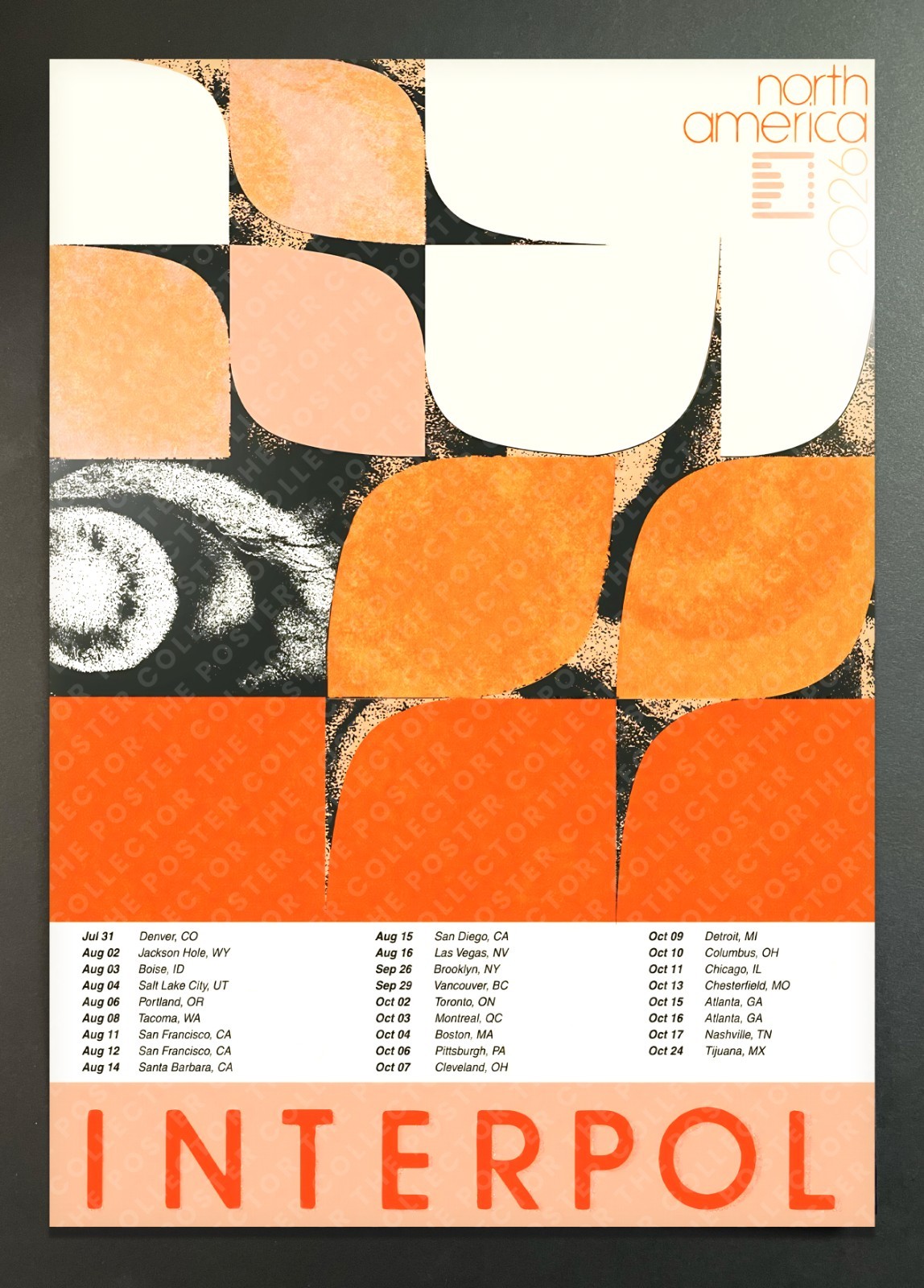 Interpol 2026 North American Tour Concert Promo Poster