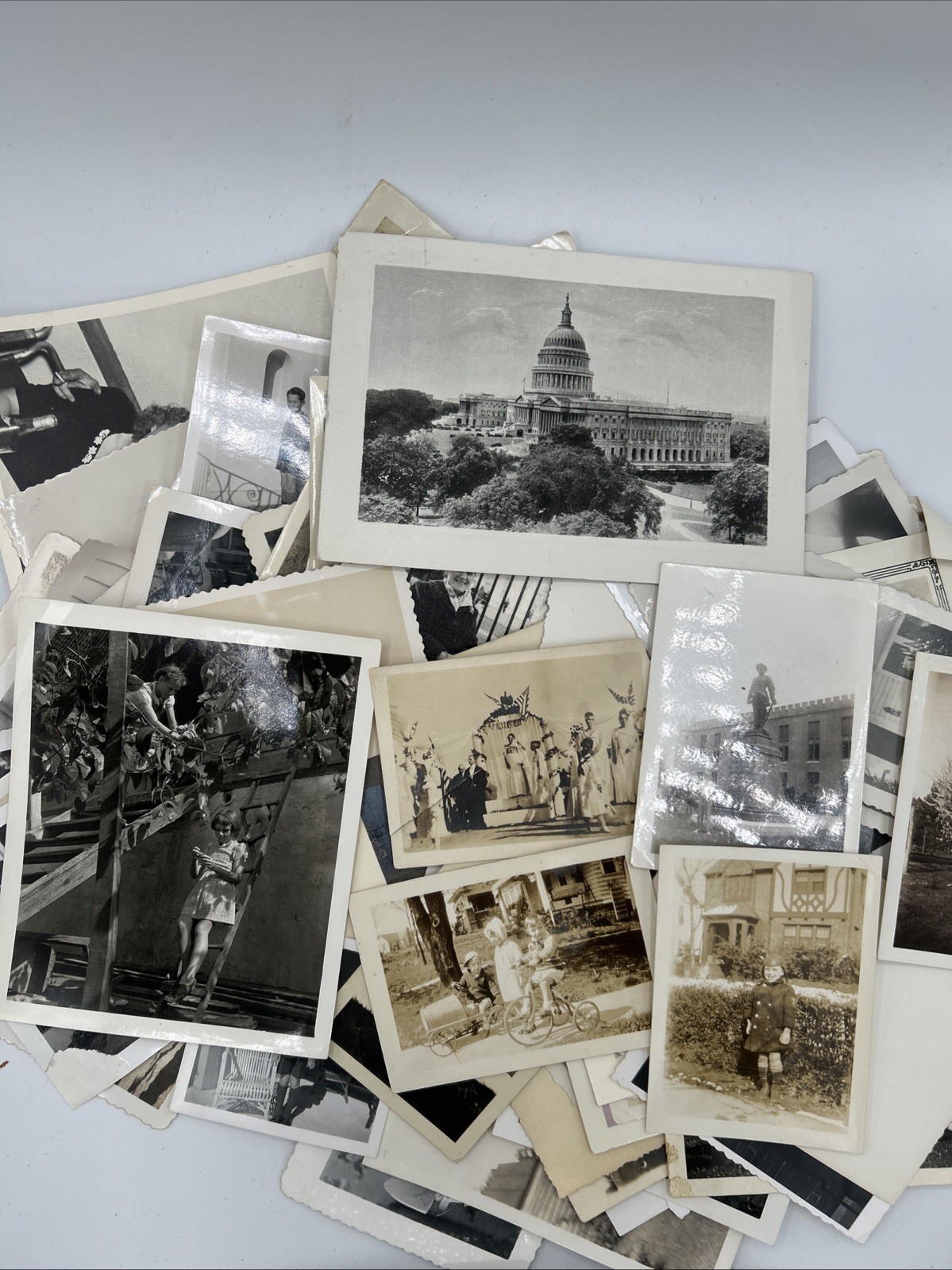 Lot Of 75 Sepia B&W Vintage Randomly Found And Pulled Old Photos And Snapshots