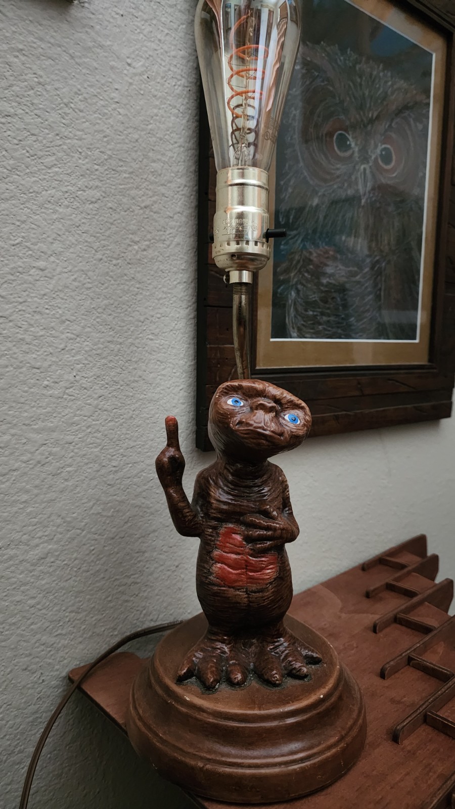 One Of A Kind Vintage E. T. The Extraterrestrial Ceramic Working Table Lamp RARE