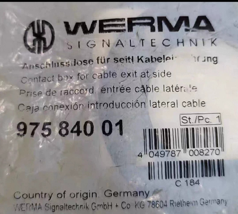 one New WERMA 975 840 01 Signal Light one New WERMA 975 840 01 Signal Light