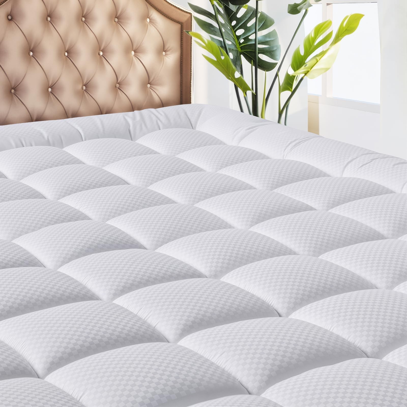 MATBEBY California King Mattress Pad - Cooling Breathable Mattress Topper, Qu...