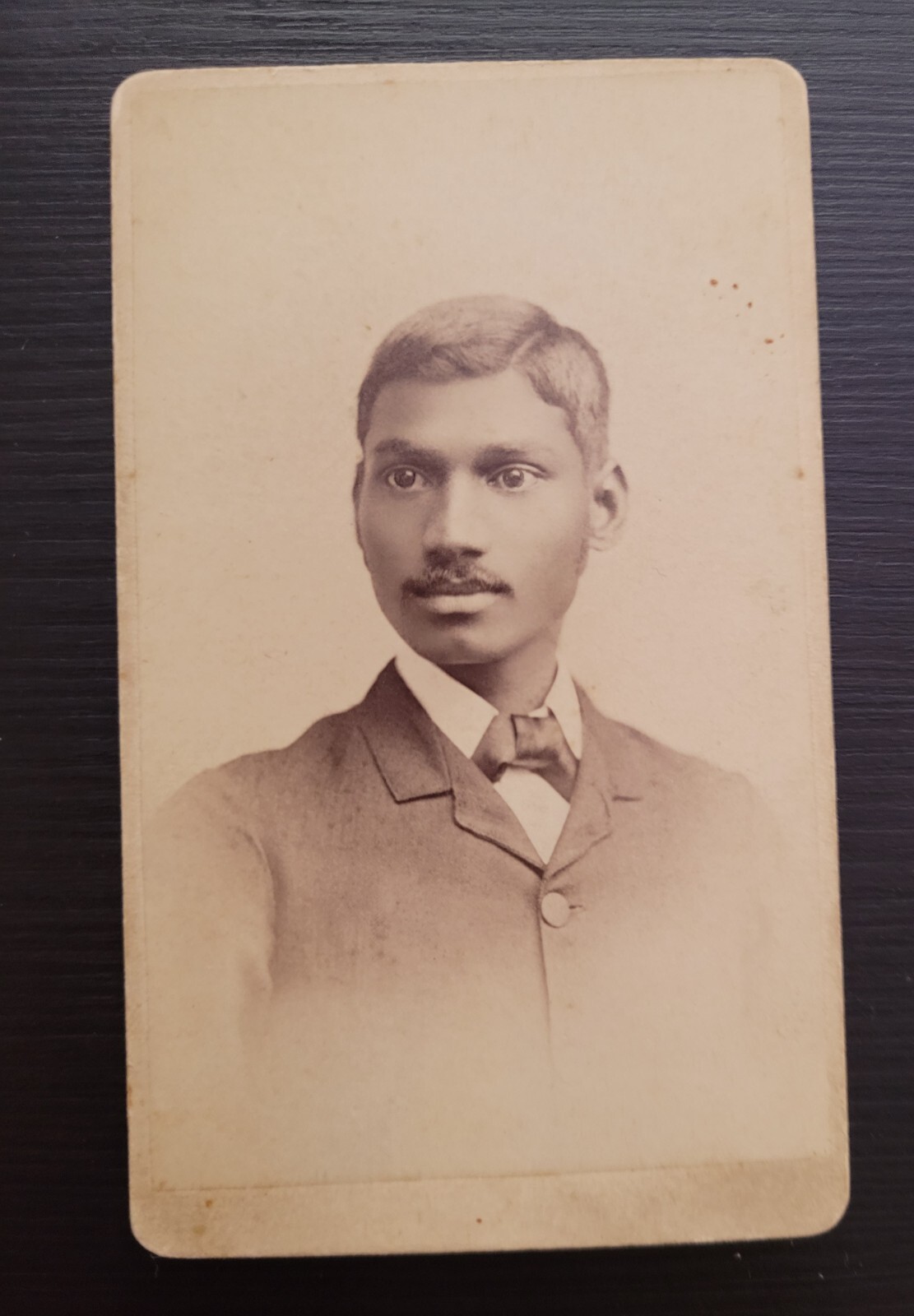 RARE 19TH CENTURY ASIAN INDIAN MAN WASHINGTON AUBURN NEW YORK CDV PHOTO SIGNED