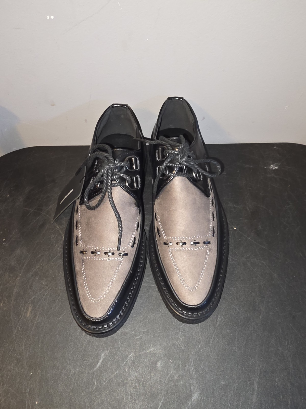 NWT Straight to Hell Pointed Toe Creepers Shoes Black Grey Mens 7 Womens 8.5 NWT Straight to Hell Pointed Toe Creepers Shoes Black Grey Mens 7 Womens 8.5
