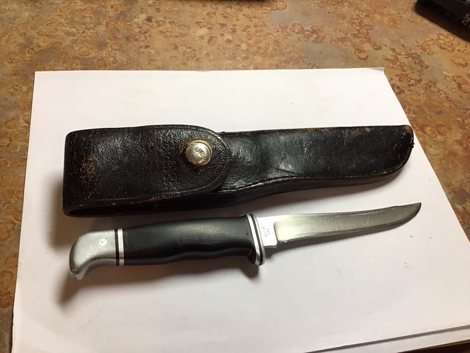 Vintage 1967-72 Buck 105 Woodsman Small Fixed Blade Hunting Knife& Sheath Vintage 1967-72 Buck 105 Woodsman Small Fixed Blade Hunting Knife& Sheath