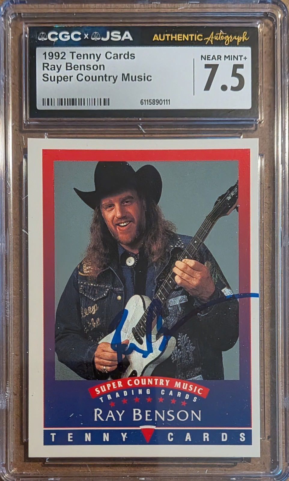 Ray Benson Signed 1992 Tenny Trading Card Autographed JSA CGC Slab Country Music