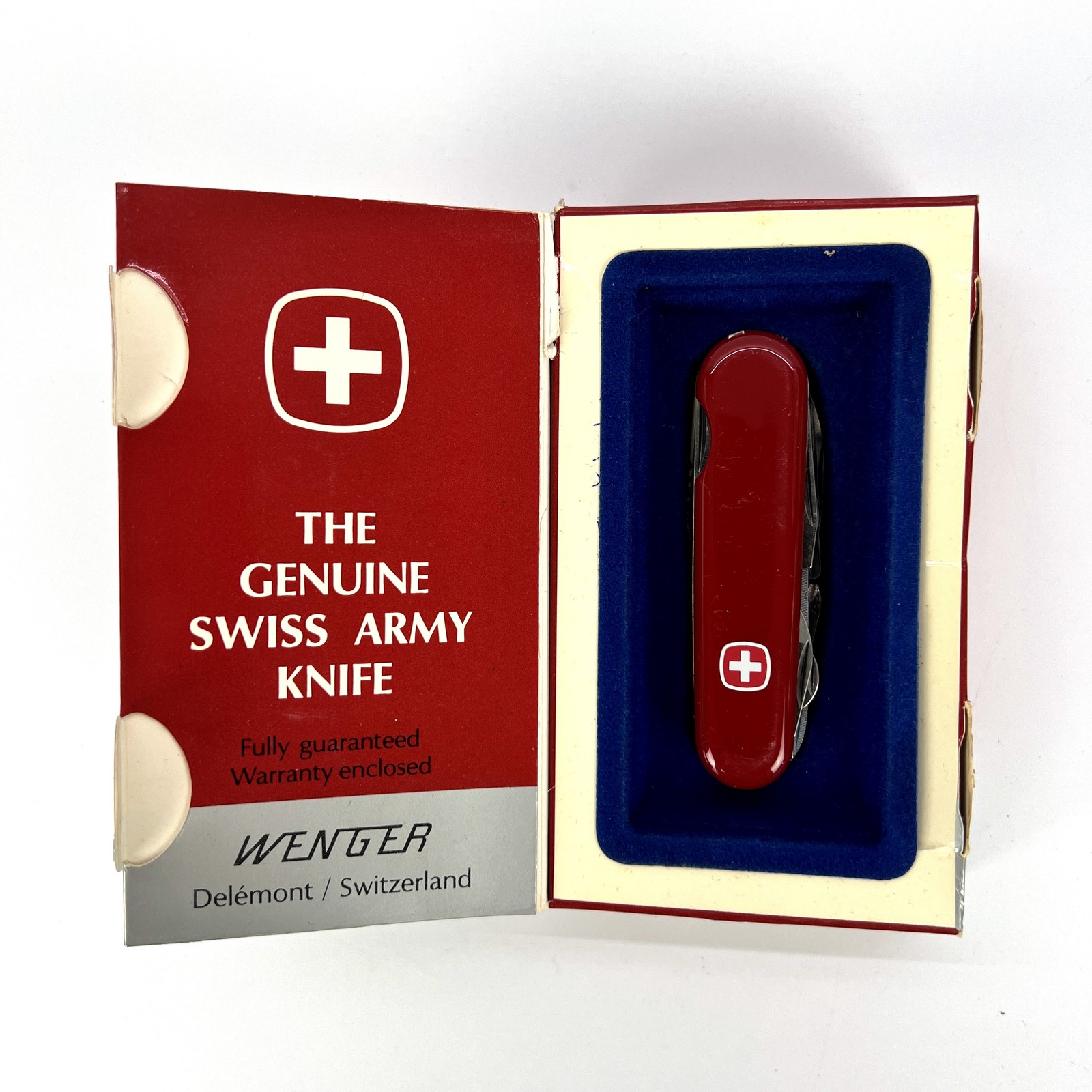 Vintage Wenger Swiss Army Knife Model 1 28 02 Red Multi Tool Pocketknife Box