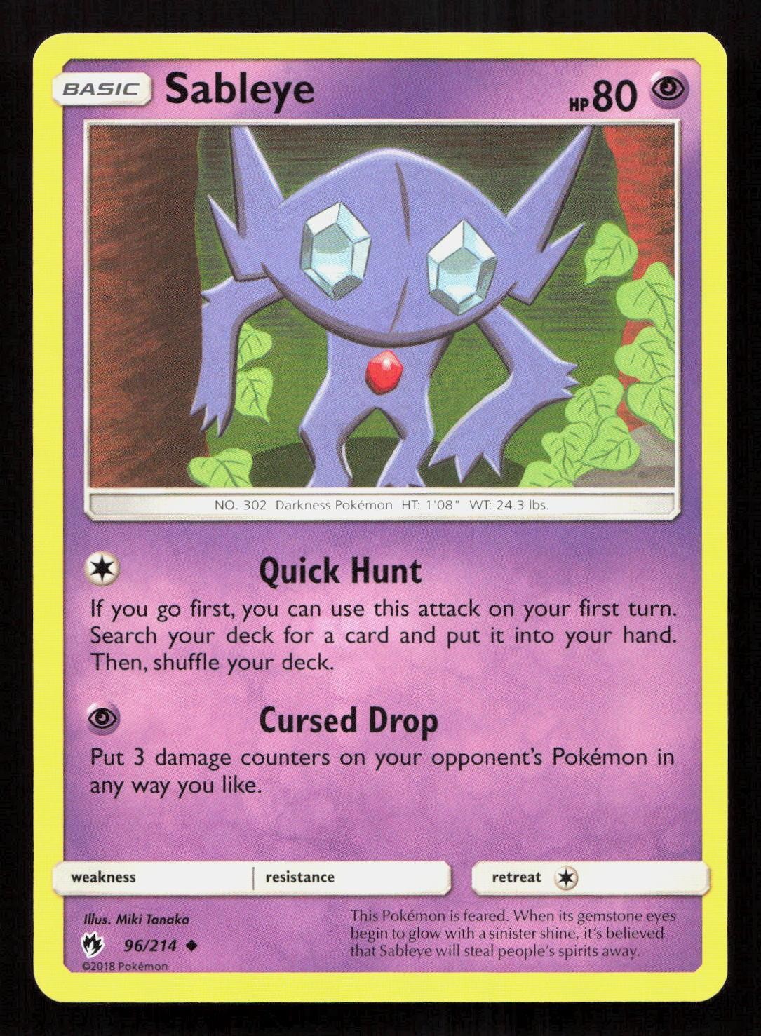 SABLEYE 96/214 Pokemon LOST THUNDER