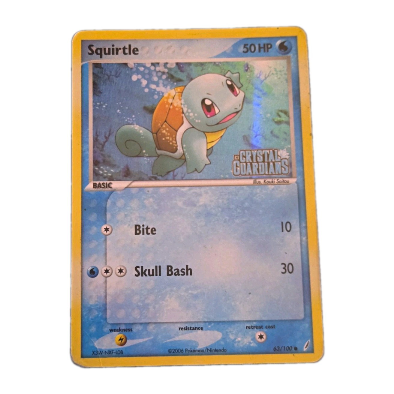 Pokemon TCG Squirtle 63/100 EX Crystal Guardians Reverse Holo English 2006