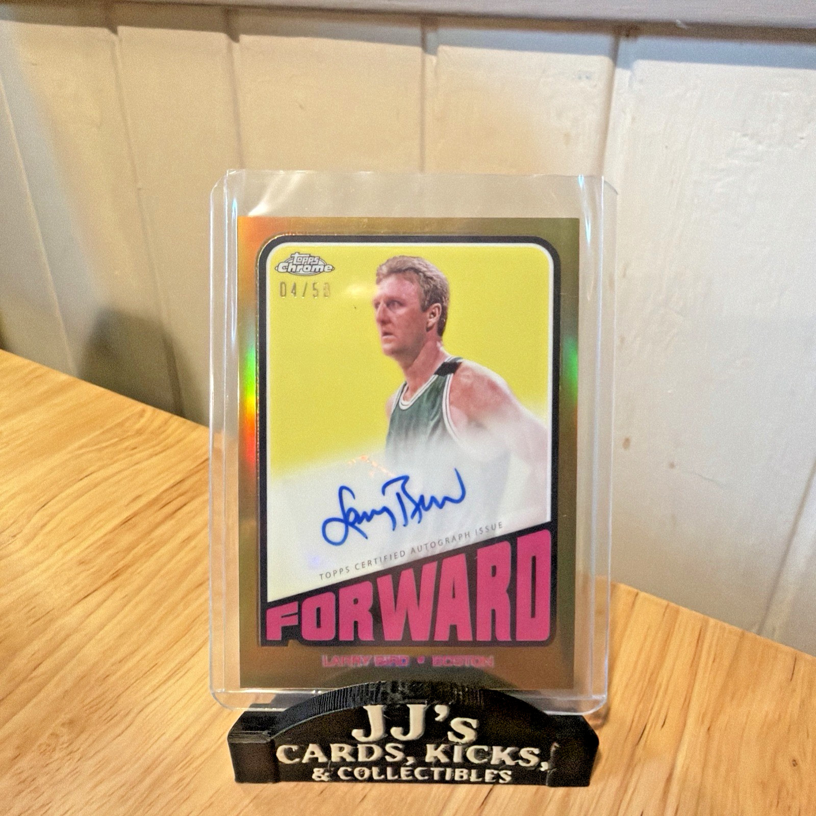 Larry Bird 2023-24 Topps Chrome, 1972 Topps Auto Gold /50 SSP, #TA-LB Larry Bird 2023-24 Topps Chrome, 1972 Topps Auto Gold /50 SSP, #TA-LB