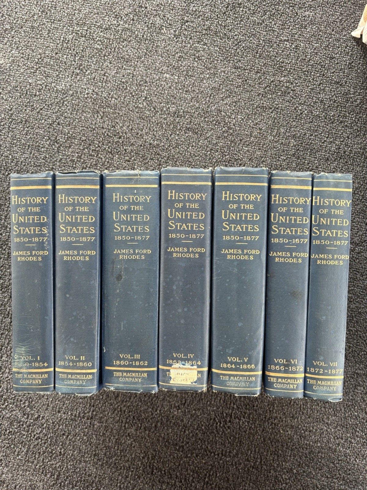 James Ford Rhodes “History of the United States 1850-1877” 7-Volume Antique 1907