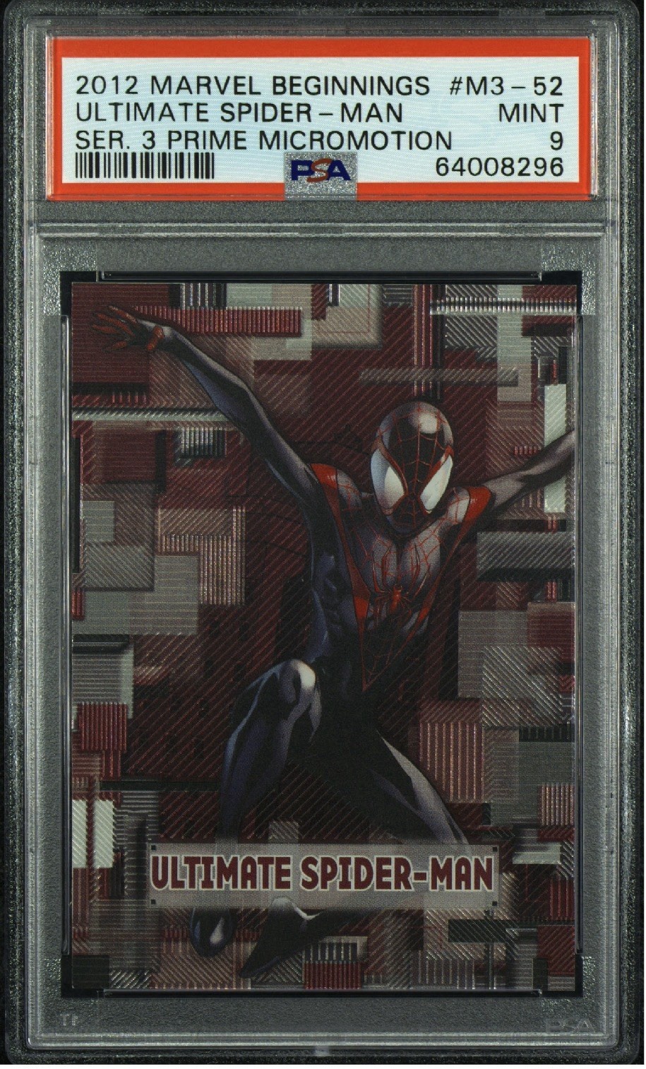 2012 Marvel Beginnings Miles Morales Rookie Spider Man M3-52 Micromotion PSA 9 