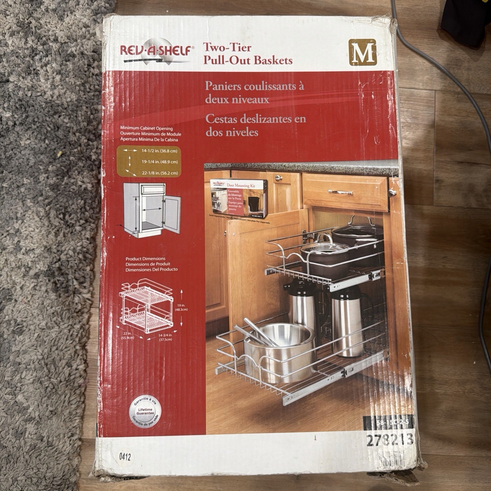 Rev-A-Shelf Kitchen Cabinet Pullout Shelf Organizer, 14 1/2 X 19 1/4 X 22 1/8