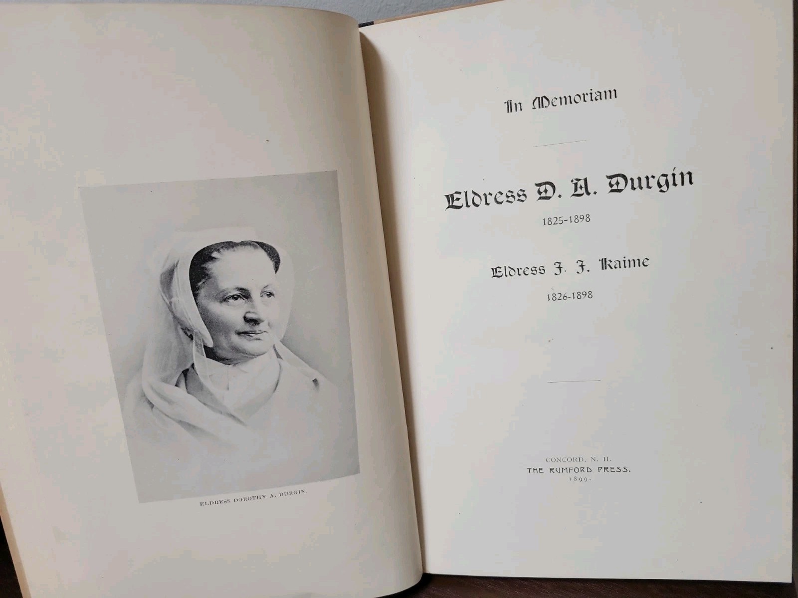 1899 Canterbury Shaker Eldress Durgin Kaime Memorial Book Antique Village NH