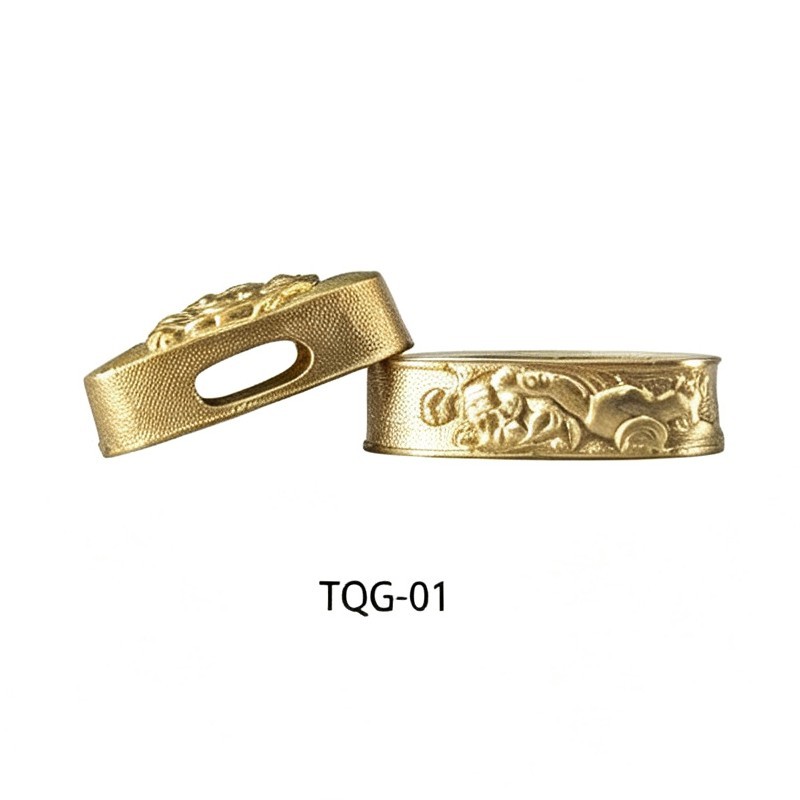 Japanese Sword Solid Brass Fuchi Kashira Set Sword Pommel Custom Katana Parts