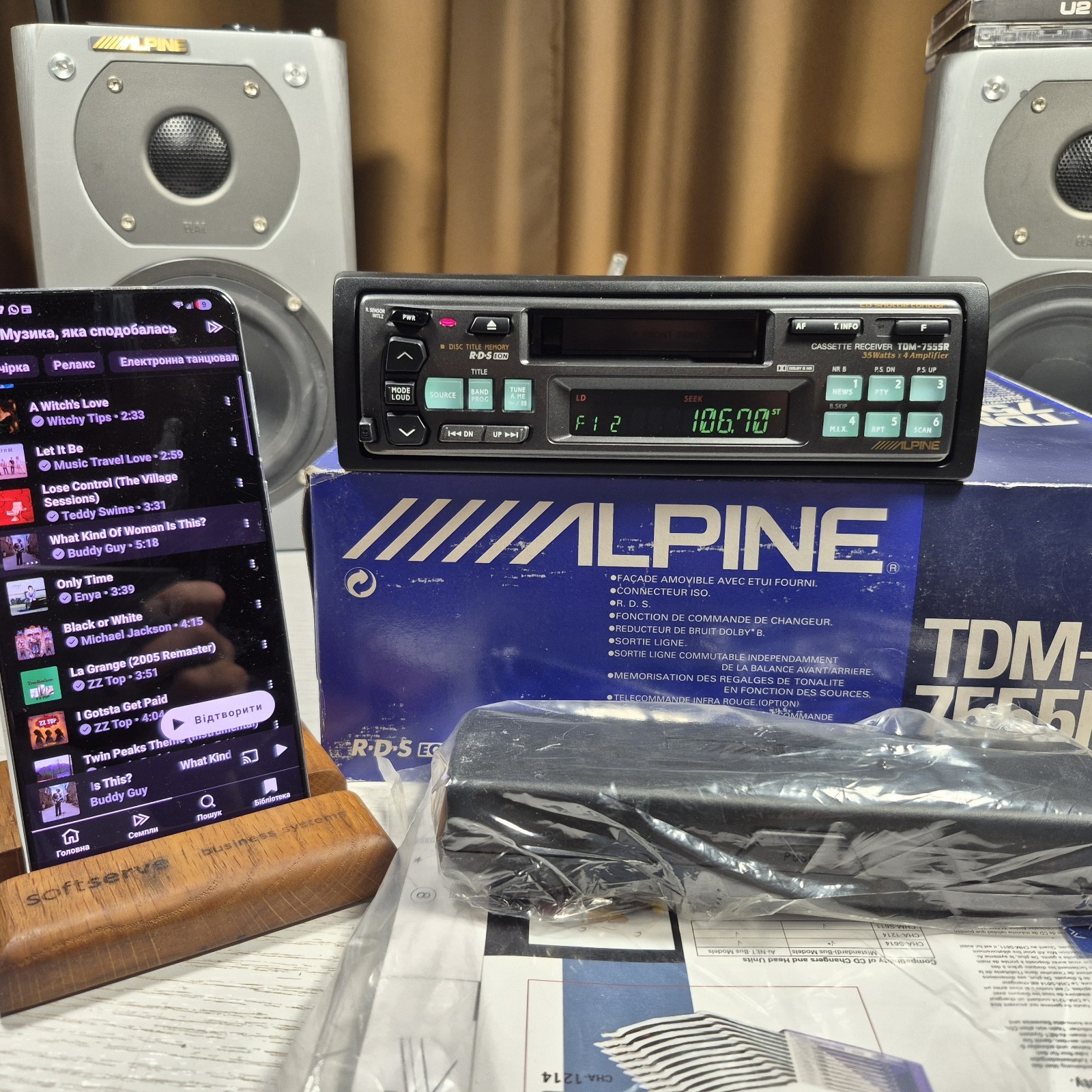 NOS Alpine TDM-7555R In Dash Cassette Player BT UPGRADED NOS Alpine TDM-7555R In Dash Cassette Player BT UPGRADED