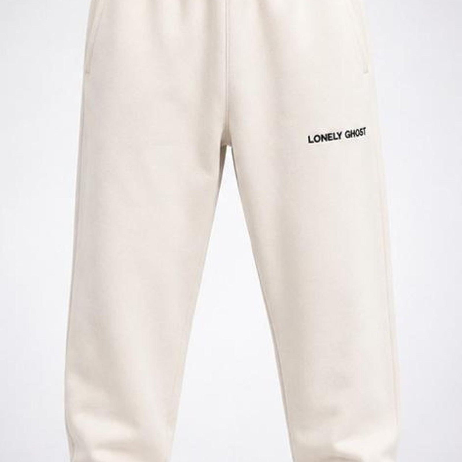 Lonely Ghost Cream Logo Sweatpants Size Large Minimalist Streetwear Joggers