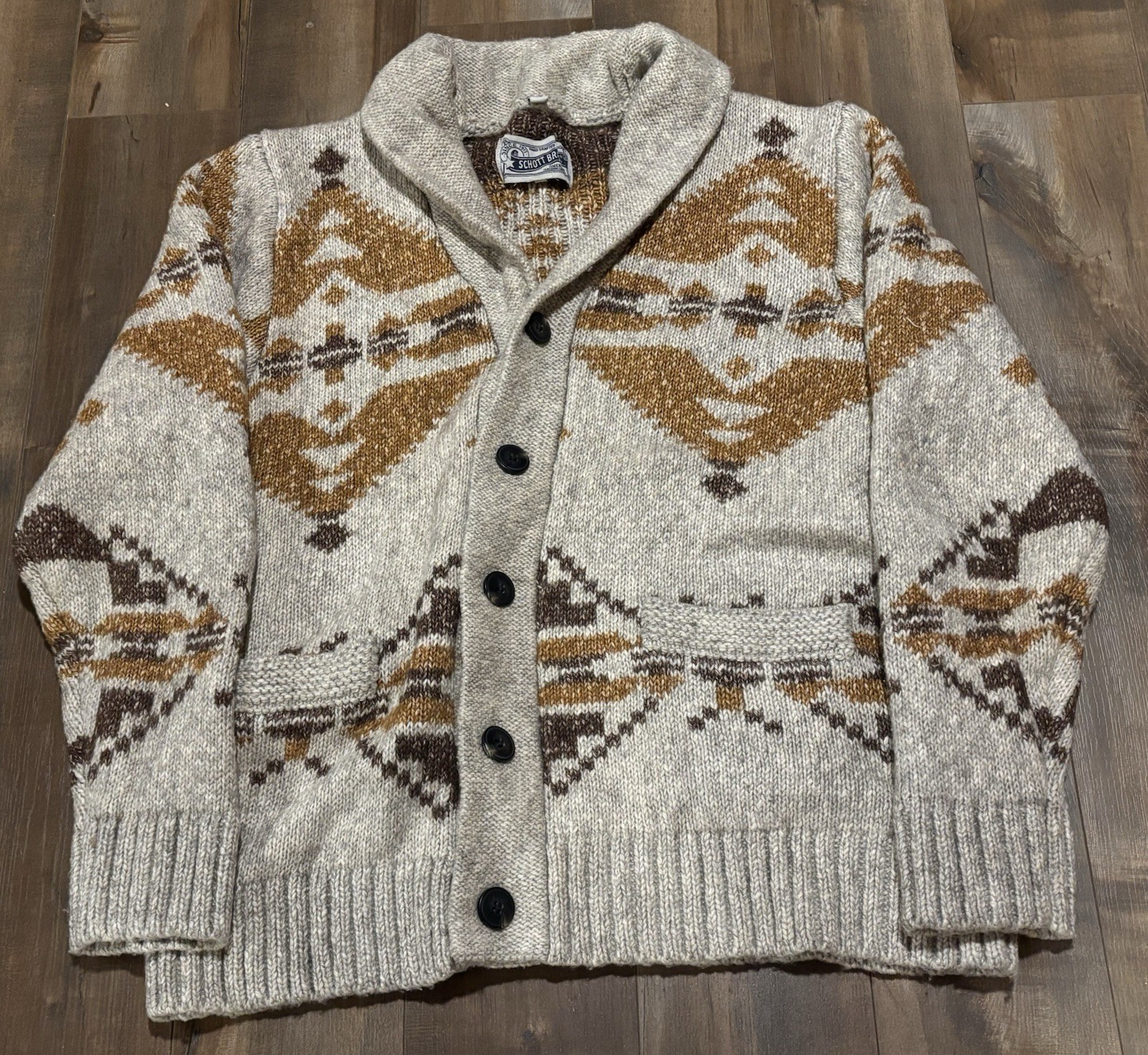 Schott Brothers The Motif Yak Blend Caridgan Sweater - Large Men’s