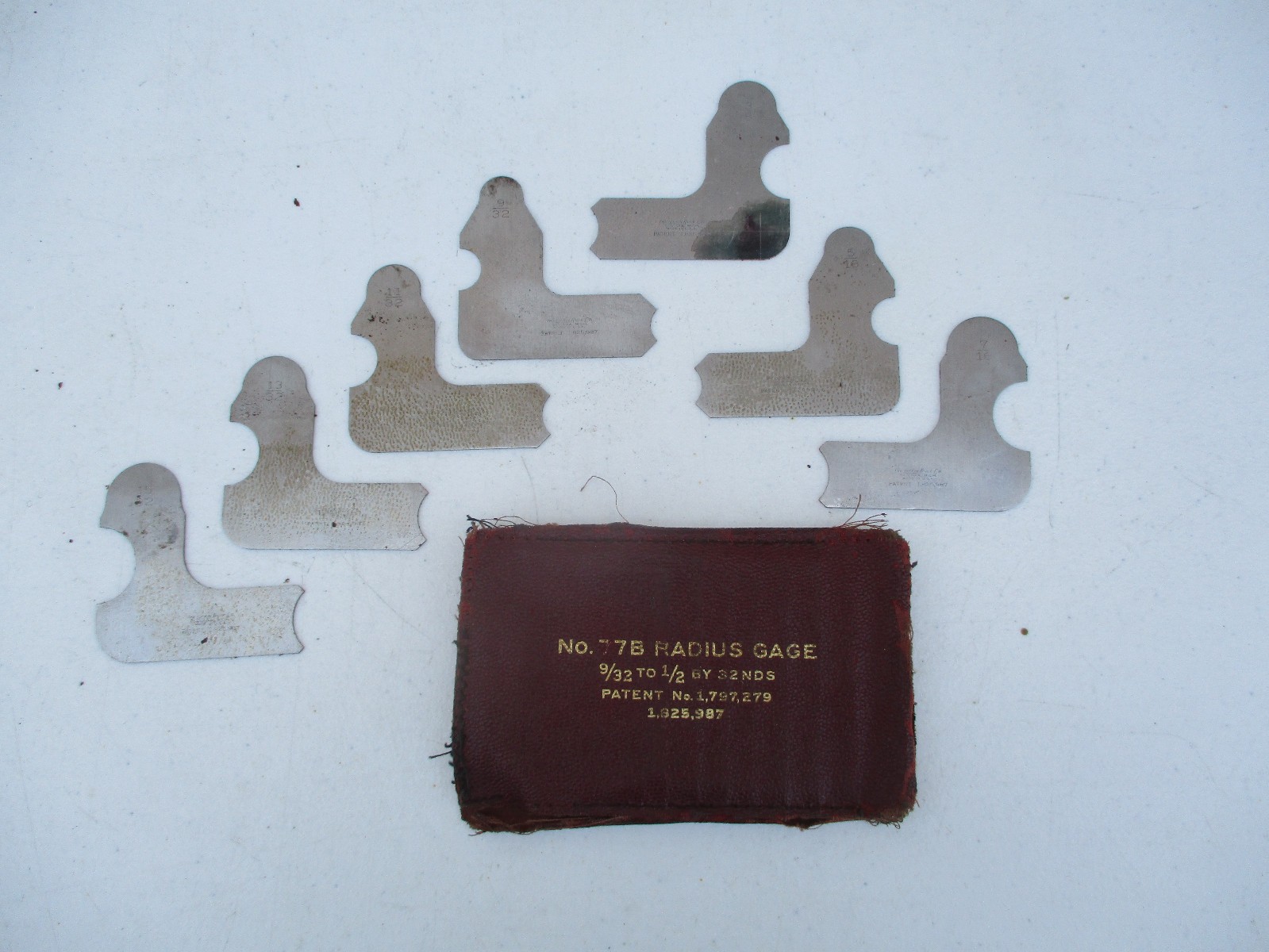 Lufkin Rule Co. Radius Gage Set No 77B 9/32 to 1/2 by 32nds
