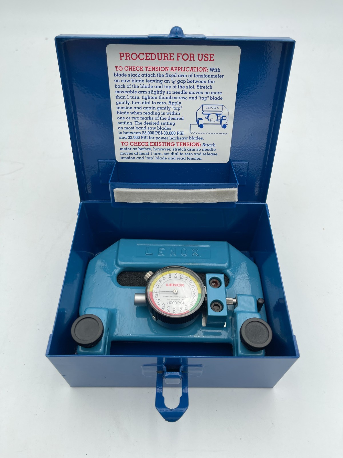 LENOX 62126 Band Saw Blade Tension Meter