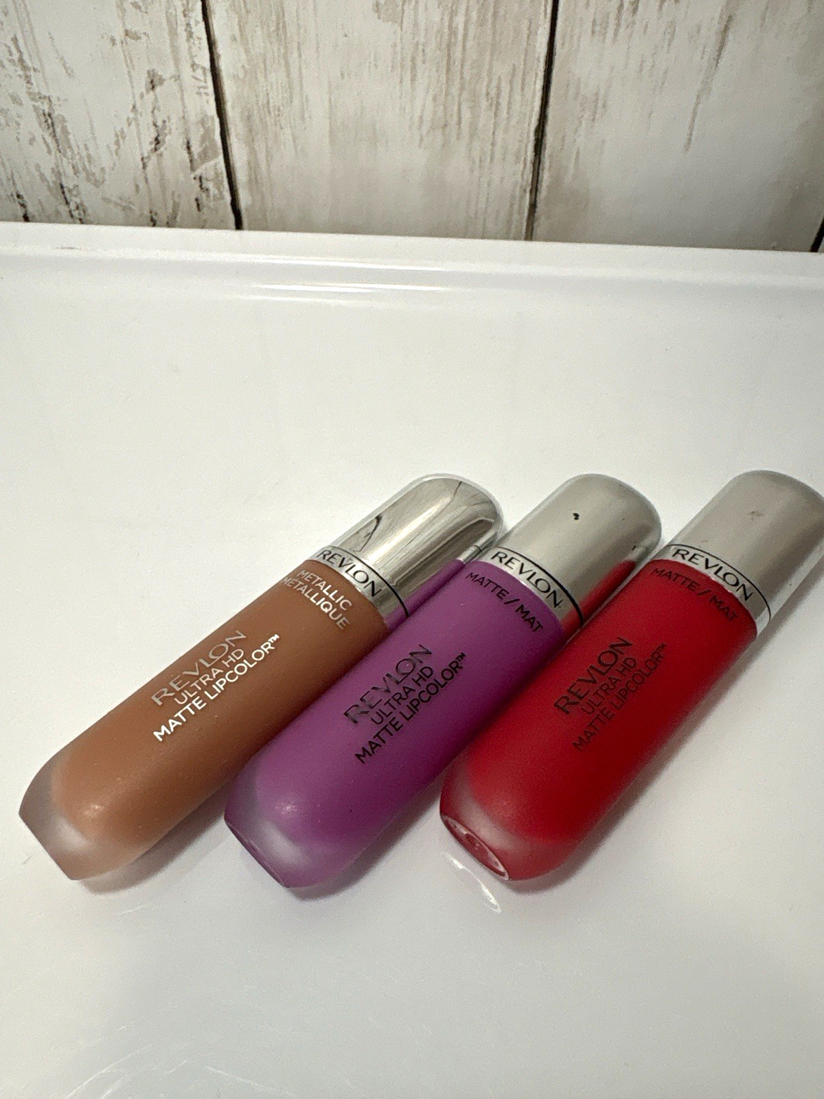 Revlon Ultra HD Matte Lipcolor Liquid Lip Stain Set of 3 Matte/Metallic 0.20oz Revlon Ultra HD Matte Lipcolor Liquid Lip Stain Set of 3 Matte/Metallic 0.20oz
