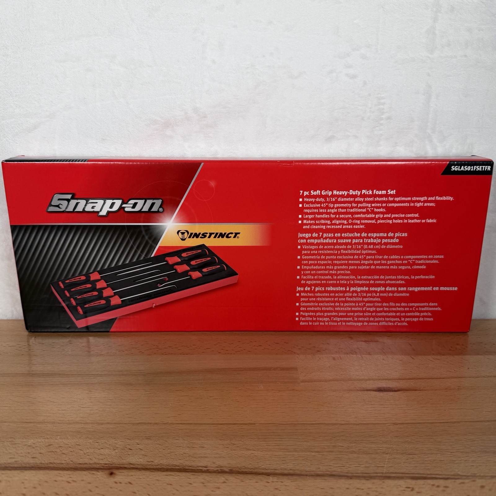 Snap-on 7pc RED Soft Grip Heavy-Duty Foam Pick Set SGLAS01FSETFR *BRAND NEW*