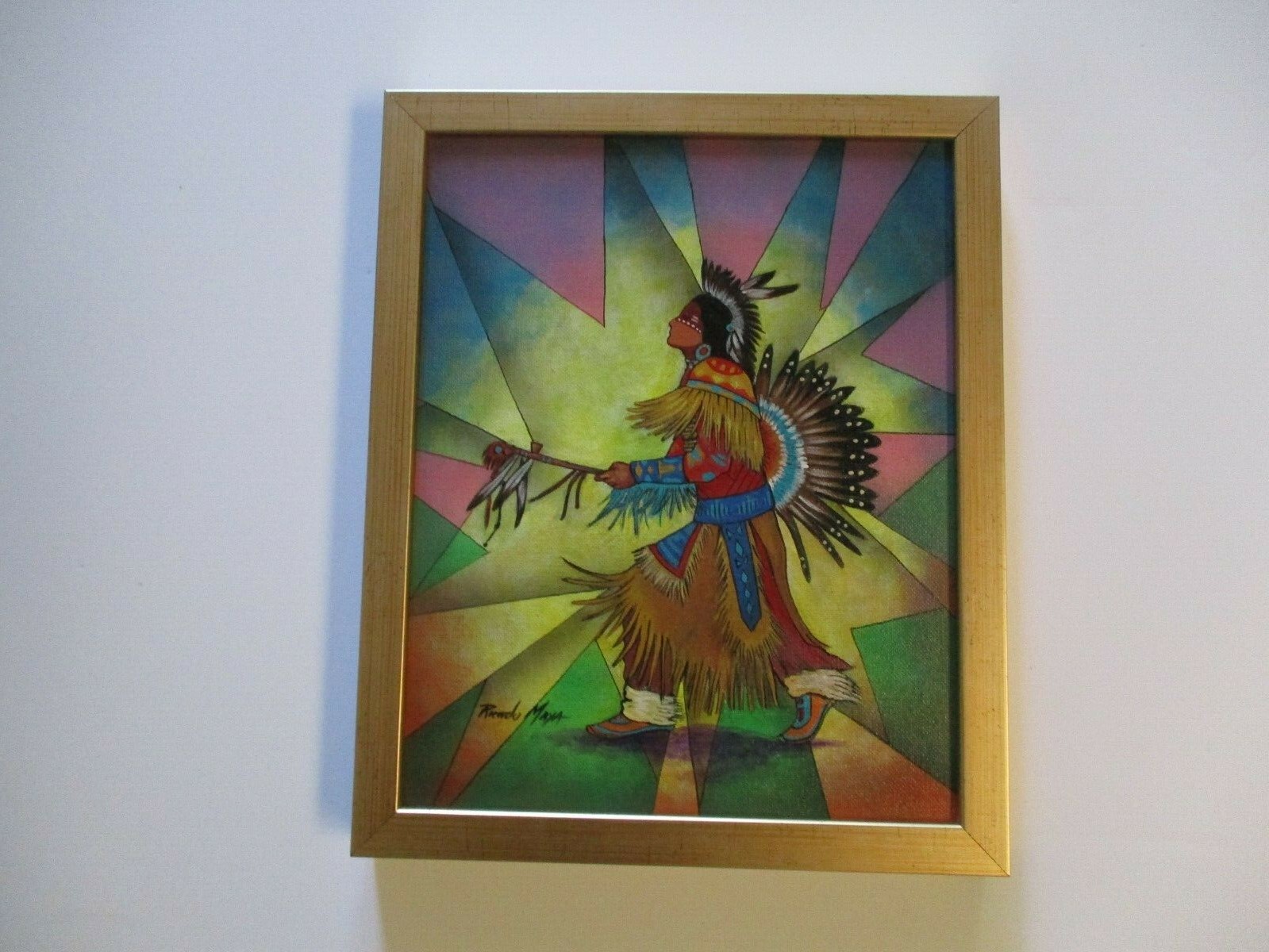RICARDO MAYA PAINTING ORIGINAL AUTHENTIC CUBAN LISTED NATIVE AMERICAN ABSTRACT